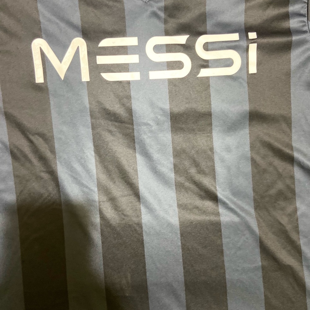 Men's Gray and Black Striped Jersey
